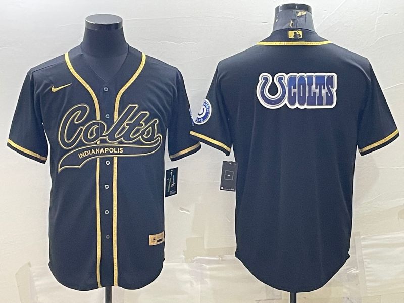 Men Indianapolis Colts Blank Black gold 2022 Nike Co branded NFL Jerseys->indianapolis colts->NFL Jersey